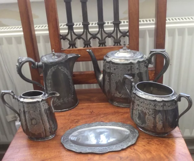 Walker & Hall Sheffield Four Piece Tea Set