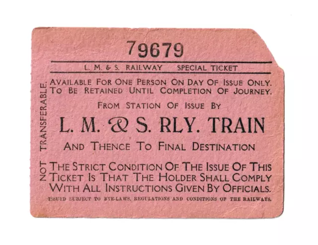 LMS Railway Ticket - Special Ticket