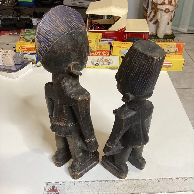 Yoruba Onile African Lukumi Religion Primitive Figures Carved Wood Tribal Art 3