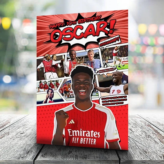 PERSONALISED ARSENAL BIRTHDAY Card - Choice of Players £3.99 - PicClick UK
