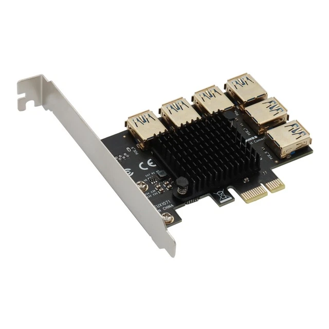 PCI-E  Board 1 to 6 GPU Extender  Card USB 3.0 GPU Adapter 16X Slots