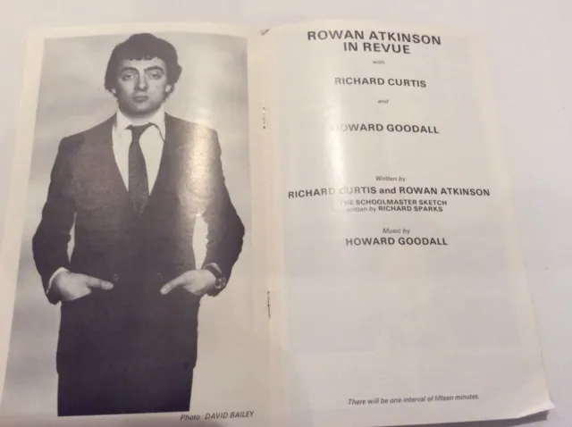 Rowan Atkinson in Revue programme at Globe theatre London 1981 2