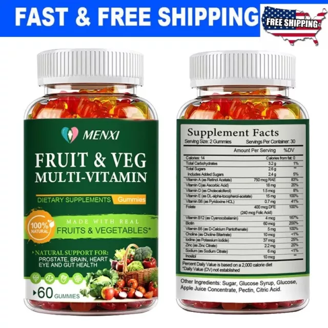 2X Suplemento Gomoso Frutas y Verduras Balance de Frutas y Verduras Diarias de la Naturaleza