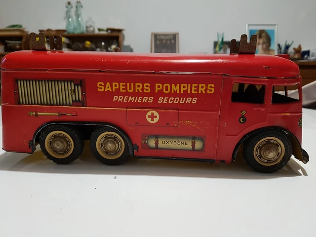 Camion De Pompiers Joustra Scenicruiser - Tôle Mécanique 1/43 - Vintage