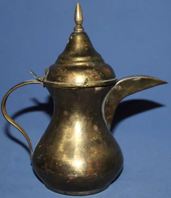 Vintage Brass Coffee Tea Pot Lidded Jug With Spout
