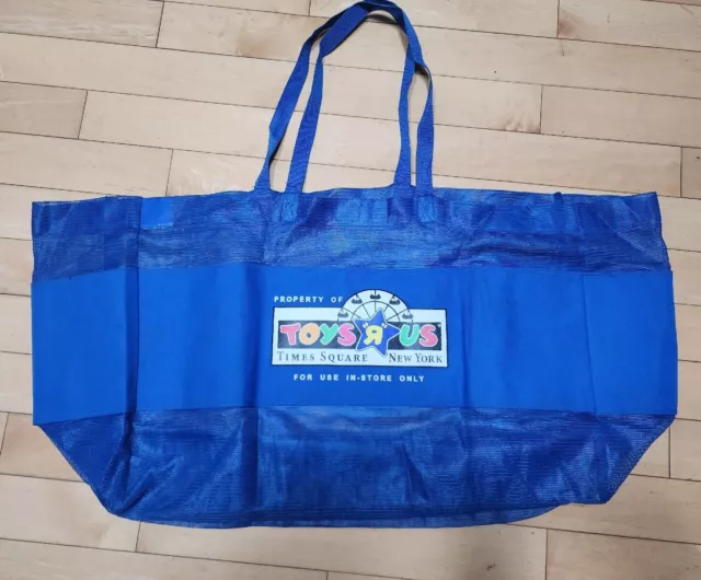 Toys R Us New York, Exclusive Blue Mesh Tote Large Shopping Bag, Beach, Toys.
