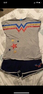 Wonder Woman Shortie Pyjamas, George, Age 13-14, Good Condition