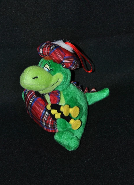 Peluche Doudou Nessie Monstre Loch Ness Musical Vert Ecossais 16 Cm Assis TTBE