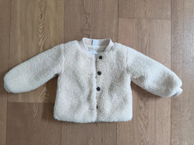 Seed Girls Cream Button Down Jacket Size 12-18 Months NW0T