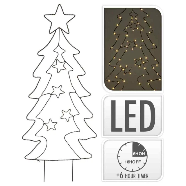 Ambiance Garten Weihnachtsbaum Metall mit 90 LEDs Weihnachtsdeko Beleuchtung ...