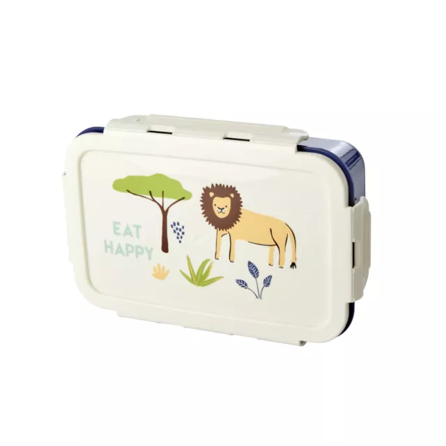 Panera lonchera arroz león selva animales estampado tres compartimentos caja crema mercancía de segunda mano