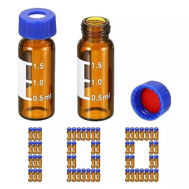 100pcs 2ml Flacon D'Échantillonnage à  avec Bouchon à Écriture Brun Y9S1