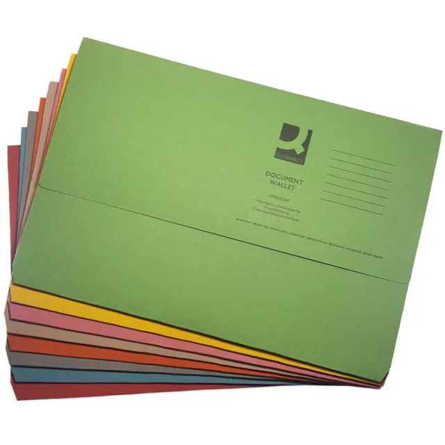 A4/ Foolscap Filing DOCUMENT WALLET Folders | Cardboard Envelope 5 Colours