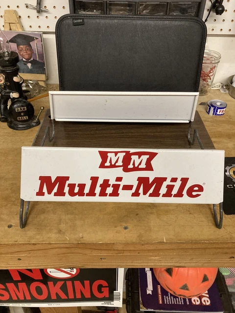 Vintage Advertising Mm Multi-Mile Tire Shop Stand Rack Display Sign Gas Oil