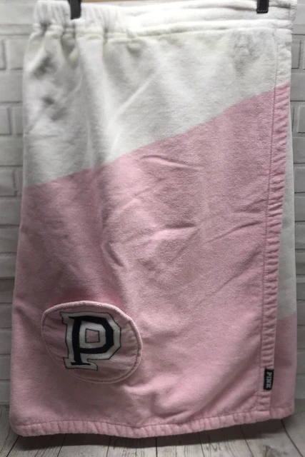 Victoria's Secret PINK WRAP TERRY 1 BATH SPA TOWEL PINK Hook Loop Pocket Beach
