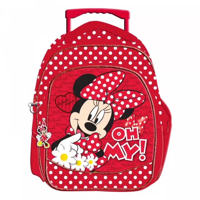 Zainetto Asilo Trolley Minnie Mouse Rosso Zaino Scuola Materna Topolina Bambina