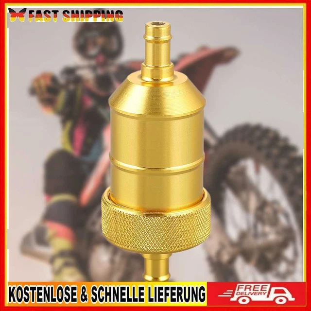 8 mm filtro combustible gas aleación de aluminio limpiador gasolina para motos (amarillo)