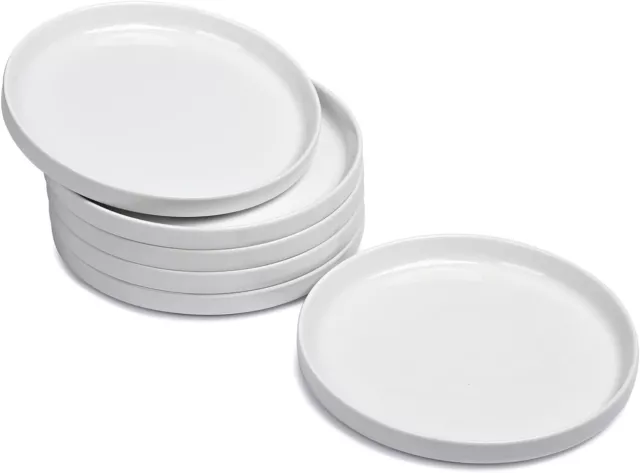 Side Plates Set of 6, White Dessert Plates, Small Dinner Plates 18cm/7 inch