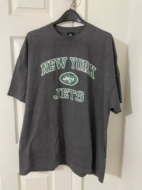 NEW YORK JETS T-Shirt Mens XXL Gray Football Tee Cotton/Poly NY Fanatics NFL