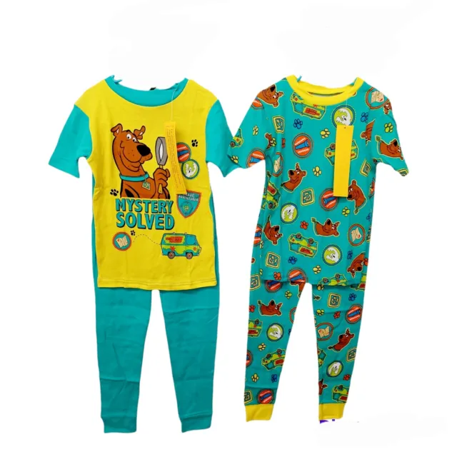 Scooby Doo Boys 4 Pc Pajama Set-8-Mix & Match-Long Pants-Short Sleeves
