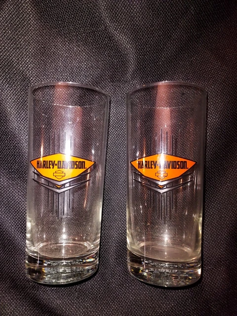 harley davidson drinking glass set