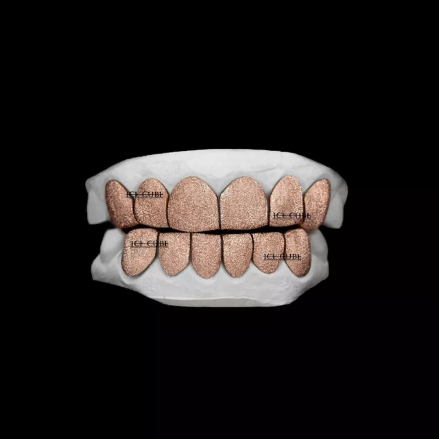 Custom Grillz mit Full Diamond Dust Hip Hop Diamond Grillz 6 Top & 6 Bottom