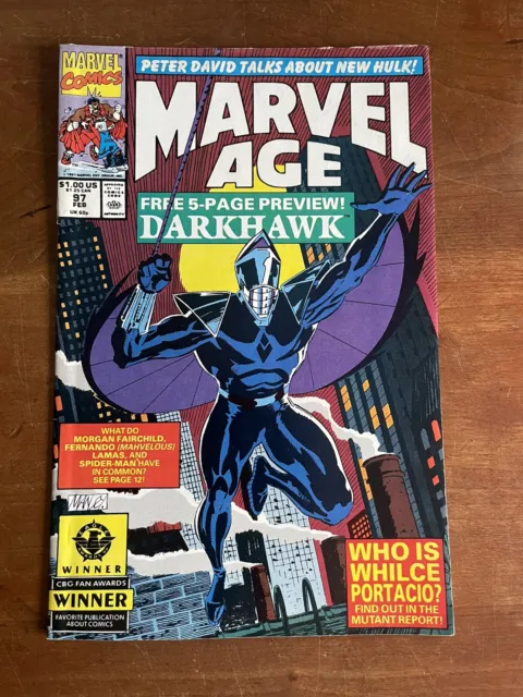 Marvel Age #97 (Marvel Comics) 1st Darkhawk