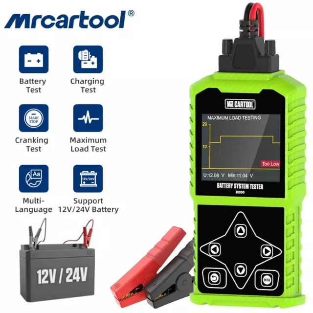 12V/24V Auto Batterietester Digital Prüfer LKW KFZ Batterie Tester Diagnosegerät