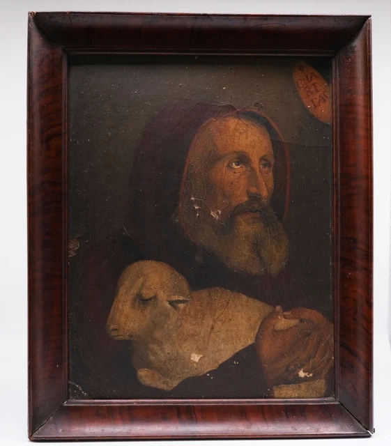 "San Francesco di Paola", olio su cartoncino pressato, epoca XIX secolo. 