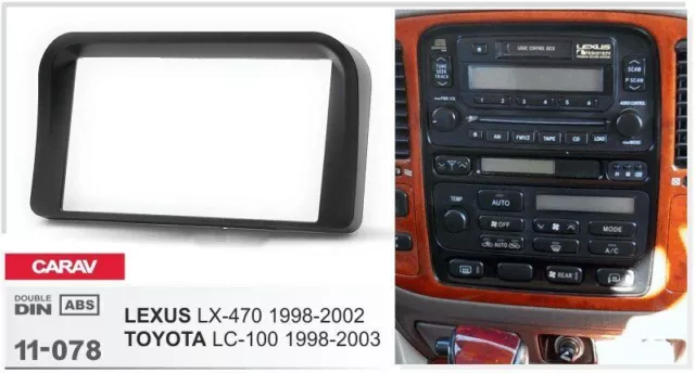 2DIN Autoradio Rahmen Radioblende kompatibel LEXUS LX-470 TOYOTA LC-100