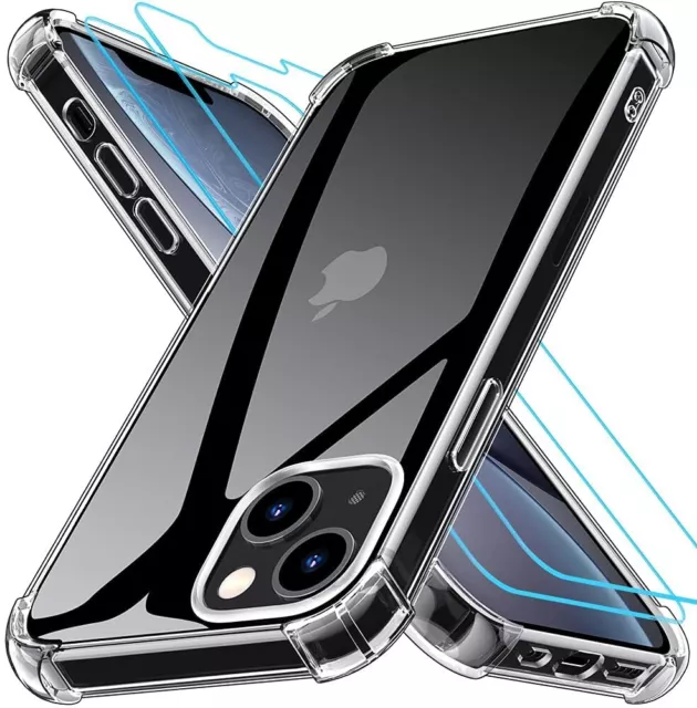 Coque iPhone 13/12/11 Pro Max/SE/XR/8/7/6s/5 + 2 Verre Trempé Protection écran