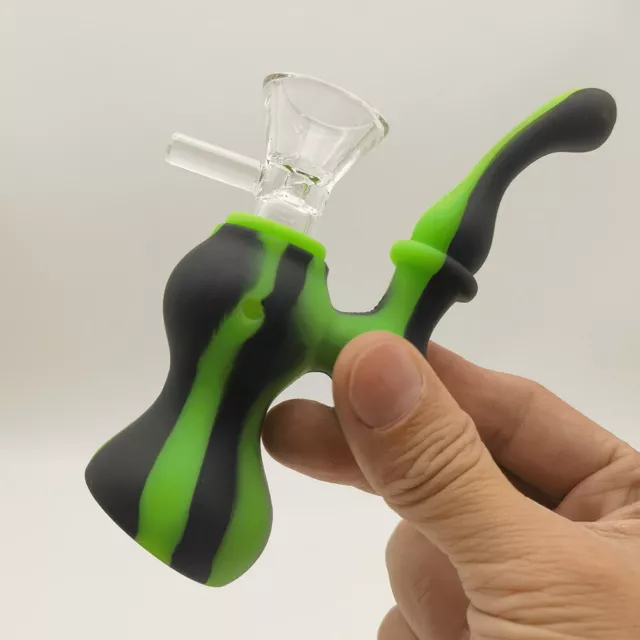 4.3 inch Mini Silicone Water Pipe Smoking Hookah Shisha Bubbler Bong Hand Pipes