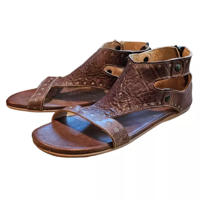 NEW Bed Stu 10 Soto Brown Leather Gladiator Boho Flat Sandal Western Rustic