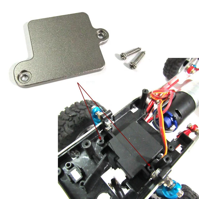 1/16 RC Car Metal Steering Gear Cover Plate With Screws For WPL B-14 B16/36
