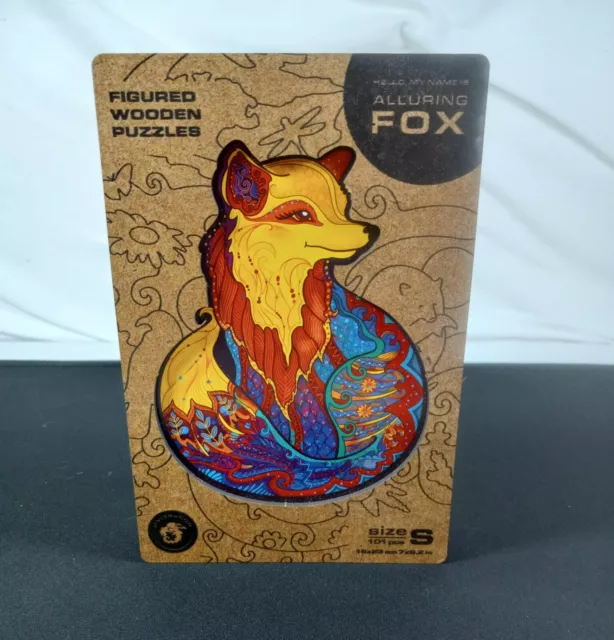 Unidragon Fox Wooden Puzzle 101 pieces Size Small Open Box