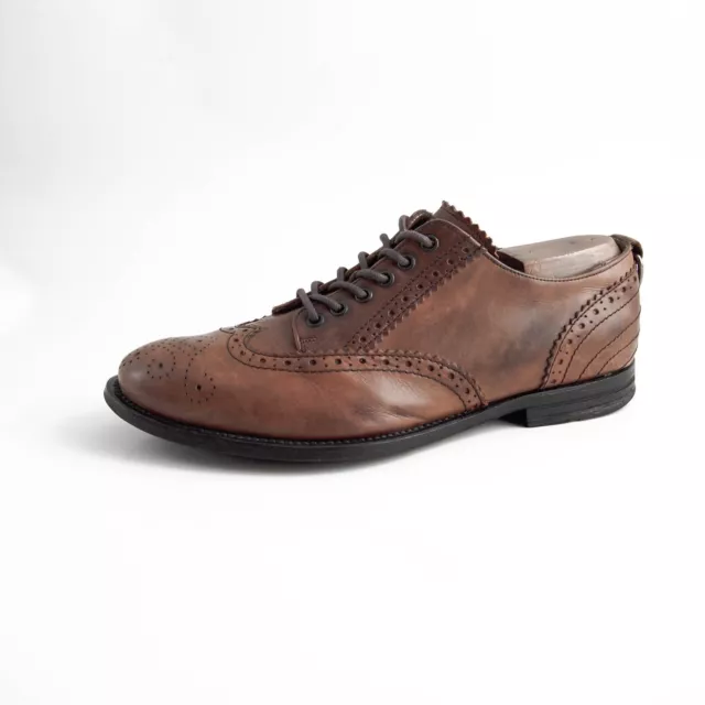 Alexander McQueen Wingtip Brogues Brown Leather Mens Shoe Size EU 42 US 9