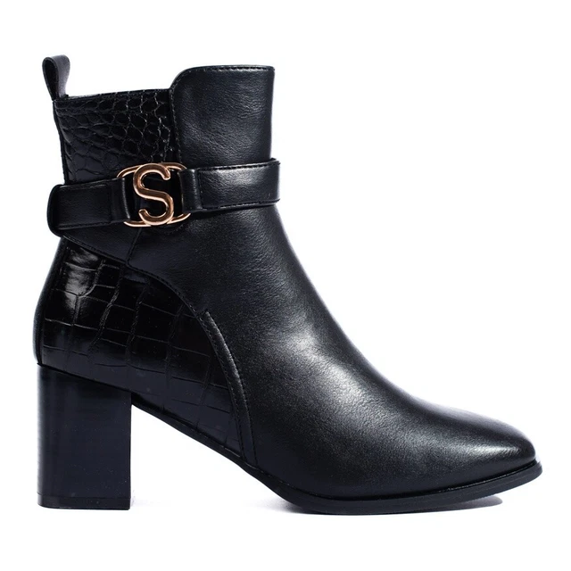 SHELOVET Bottines noires élégantes pour femmes le noir
