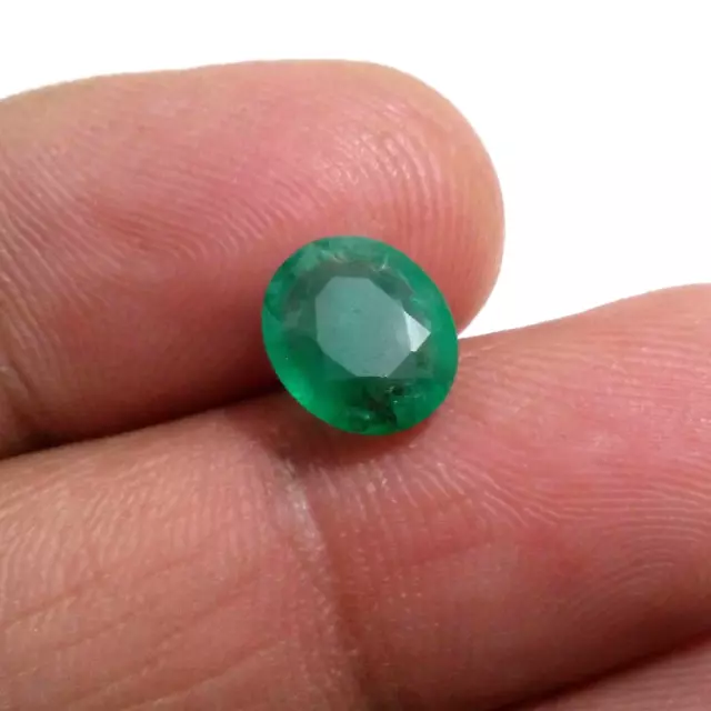 Wonderful Zambian Emerald Oval 2.30 Crt Natural Top Green Faceted Loose Gemstone 2