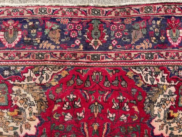 7x10 VINTAGE RUG HAND-KNOTTED colorful oriental handmade wool red antique 6x9 ft