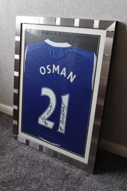 Everton Memorabilia. Framed Leon Osman Shirt. Signed.