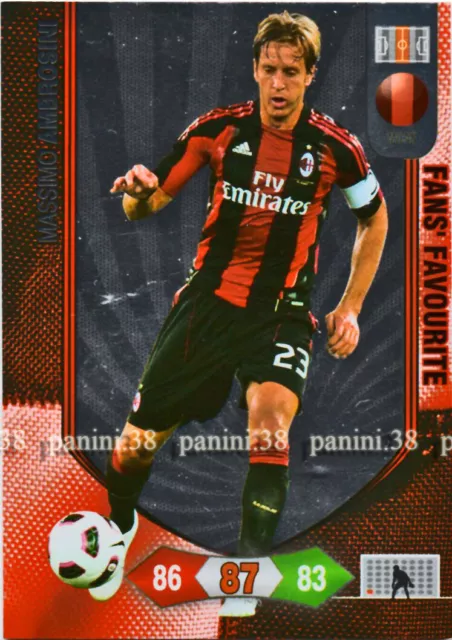 RARE !! FANS FAVOURITE Card AMBROSINI "CALCIATORI 2010-2011 ADRENALYN" Panini