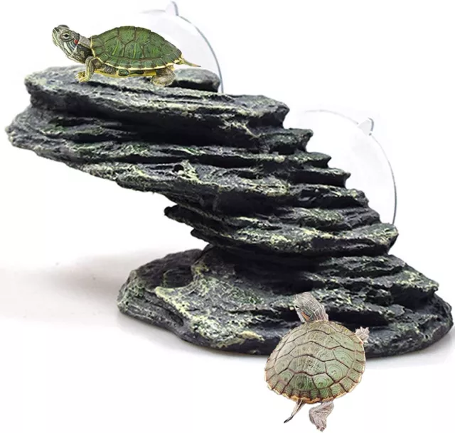 Turtle Basking Platform Resin Rock Tortoise Climbing Dock Aquarium Ornament