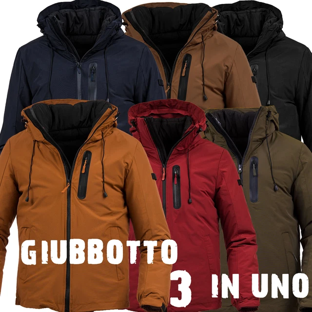 Giubbotto Uomo Invernale Piumino Caldo Imbottito con Cappuccio Giacca Giubbino