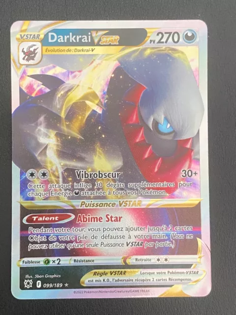 CARTE POKÉMON DARKRAI Vstar 099/189 PSA 10 Astres radieux - FR