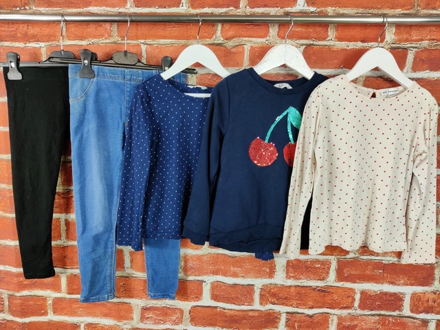 GIRLS BUNDLE AGE 5-6 YEARS NEXT M&S etc LEGGINGS JEGGINGS TOP T-SHIRT KIDS 116CM