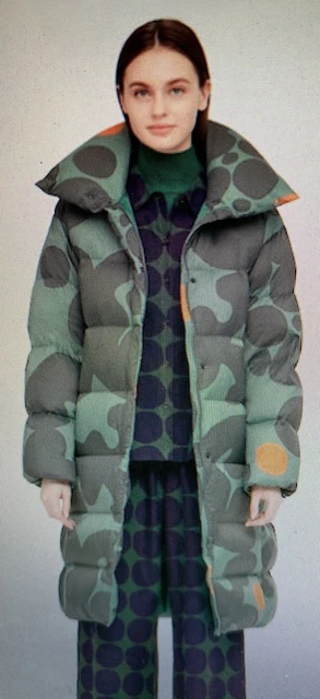 NWT UNIQLO X Marimekko WOMEN ULTRA LIGHT DOWN COCOON COAT Green