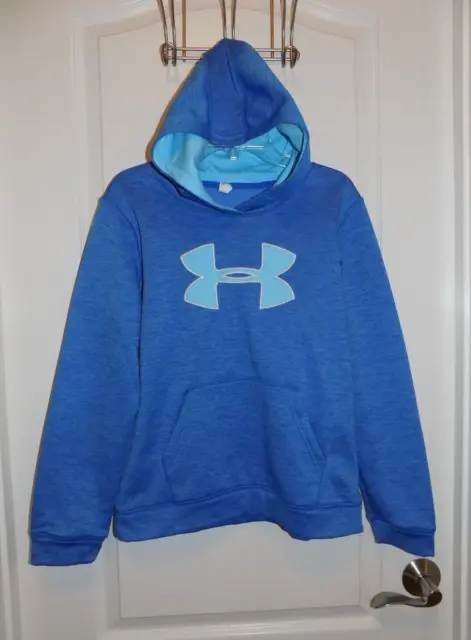 UNDER ARMOUR Storm Pullover Blue Hooded Sweatshirt Hoodie Boys Sz Large YL Girls