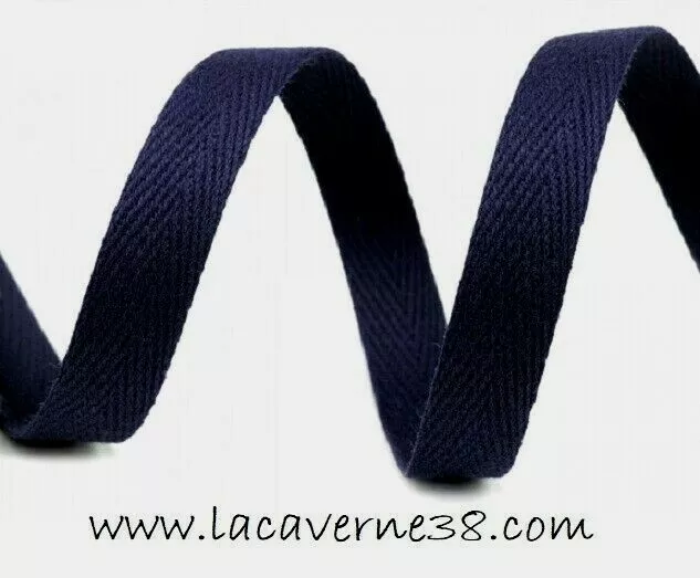 1/3/10m Ruban sergé 24 mm bleu marine coton chevron mercerie couture
