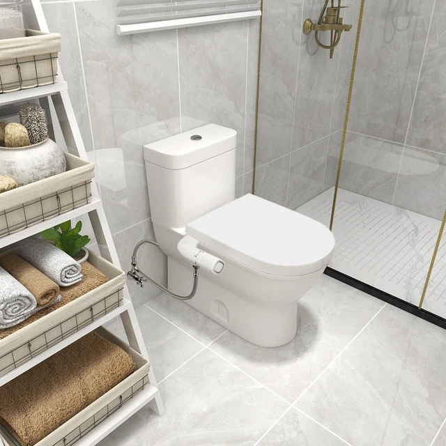 Attache de toilette Non électrique Bidet à double buse, pression d'eau réglable