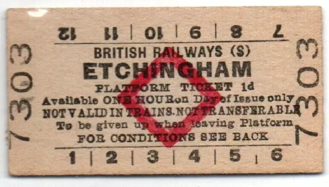 BR(S) Platform Ticket Etchingham 1d
